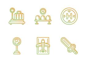 jeu d'icônes vectorielles de l'aéroport vecteur