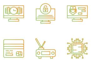jeu d'icônes vectorielles de cyberattaque vecteur
