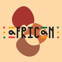afrique, lettrage de style africain, abstrait dessiné à la main sur fond beige vecteur