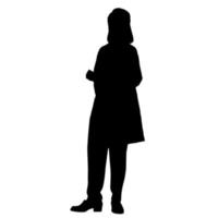 silhouettes vectorielles de femmes. forme de femme debout. couleur noire sur fond blanc isolé. illustration graphique. vecteur