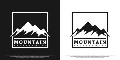 création de logo de montagnes avec vecteur premium de concept unique vintage