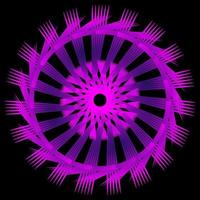 spirographe violet abstrait sur fond noir vecteur