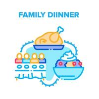 illustration de couleur de concept de vecteur de dîner de famille