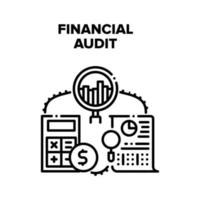 audit financier vecteur illustrations noires