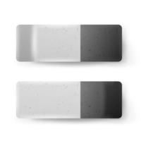 vecteur isolé de gomme réaliste. icône en caoutchouc blanc gris classique. illustration isolée