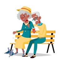 vecteur de couple de personnes âgées. grand-père et grand-mère. affronter les émotions. des gens heureux ensemble. illustration de dessin animé plat isolé