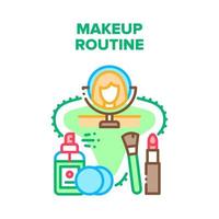 illustration de couleur de concept de vecteur de routine de maquillage