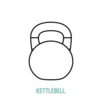 kettlebell avec poignée sur l'icône de contour supérieur vecteur