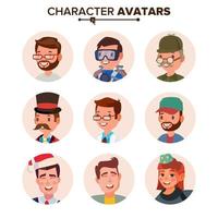 vecteur de collection d'avatars de personnes. espace réservé d'avatar de caractères par défaut. illustration de dessin animé plat isolé