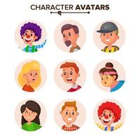 vecteur de collection d'avatars de personnages de personnes. avatar par défaut. illustration de dessin animé plat isolé