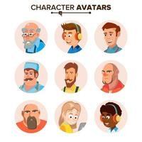 les avatars de personnages de personnes définissent le vecteur. illustration de dessin animé plat isolé vecteur