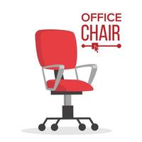 vecteur de chaise de bureau. siège vide de chef d'entreprise pour l'employé. fauteuil ergonomique pour directeur exécutif. illustration d'icône de meuble