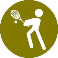 icône solide de sport de tennis vecteur