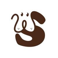 logo de chien mignon initial s vecteur