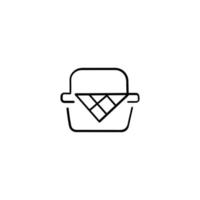 conception d'icône de style de ligne de panier de pique-nique vecteur