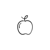 conception d'icône de style ligne pomme vecteur