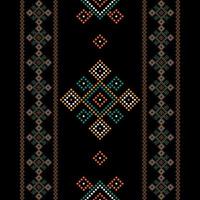 motif traditionnel géométrique ethnique oriental harmonieux pour le fond, tapis, papier peint, vêtements, emballage, batik, tissu, image vectorielle, illustration, style de broderie. vecteur