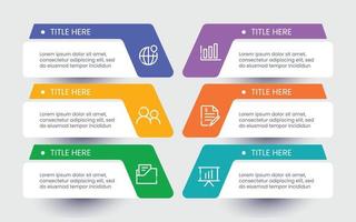 modèle d'infographie moderne en six étapes vecteur