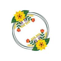 cercle cadre floral fond pour mariage ou invitation. fond floral vecteur