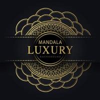 mandala de luxe doré avec un design élégant de fond noir vecteur