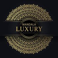 mandala de luxe doré avec un design élégant de fond noir vecteur