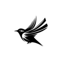 logo d'oiseau noir et blanc magnifiquement conçu. bon pour les imprimés et les t-shirts. vecteur