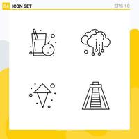 groupe de 4 signes et symboles de couleurs plates remplies pour les éléments de conception vectoriels modifiables vecteur