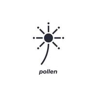 Le symbole de pollen de signe de vecteur est isolé sur un fond blanc. couleur de l'icône modifiable.