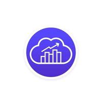 icône d'analyse de nuage avec un graphique, vecteur