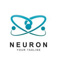 vecteur de logo neurone avec modèle de slogan