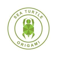 tortue origami logo design vecteur icône symbole modèle illustration