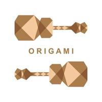 guitare origami logo design vecteur icône symbole modèle illustration