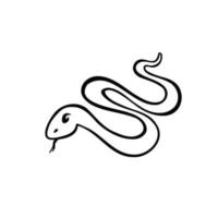 symbole de l'horoscope oriental de la ligne et du vecteur du serpent de la sagesse