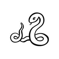 symbole de l'horoscope oriental de la ligne et du vecteur du serpent de la sagesse