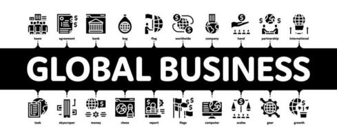 vecteur de bannière infographique minimal de stratégie de financement des entreprises mondiales