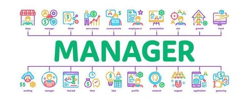 gestionnaire de compte travail vecteur de bannière infographique minimal