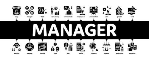 gestionnaire de compte travail vecteur de bannière infographique minimal