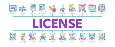 vecteur de bannière infographique minimal de certificat de licence