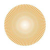 modèle vectoriel de cercle en spirale de ligne d'illusion d'optique orange.