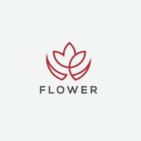 logo de ligne de fleur minimal pour la beauté et la mode vecteur