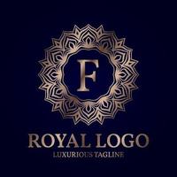 lettre f création de logo vectoriel circulaire royal