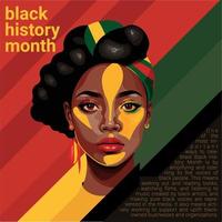 mois de l'histoire des noirs aux couleurs panafricaines visage de modélisation 3d vecteur
