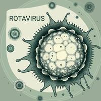 rendu d'artiste d'un rotavirus microscopique vecteur