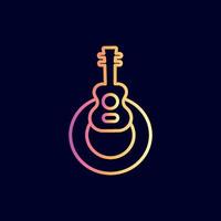 guitare musique logo design marque lettre o vecteur