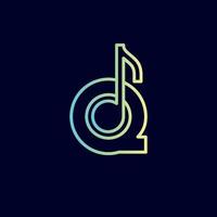 note de musique logo design marque lettre q vecteur