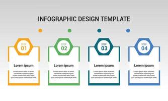 Modèle de conception de mise en page de graphique d'information de diagramme d'infographie d'entreprise en 4 étapes vecteur