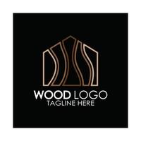 vecteur de conception d'icône de modèle de logo en bois, utilisé pour les usines de bois, les plantations de bois, le traitement des grumes, les meubles en bois, les entrepôts de bois avec un concept minimaliste moderne