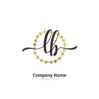 lb écriture manuscrite initiale et création de logo de signature avec cercle. beau design logo manuscrit pour la mode, l'équipe, le mariage, le logo de luxe. vecteur
