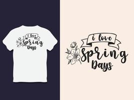 conception de t-shirt de typographie du printemps vecteur