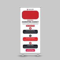 vecteur gratuit de roll up banner rouge et noir d'entreprise